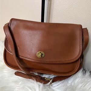 Vintage Coach #9790 Tan Leather Crossbody Bag